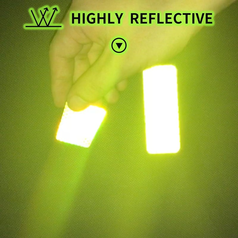 PHIXBEAR Reflective Stickers Made of 3M DG3,Super Reflection, Safety Reflective Tape for Car Trailer Truck Bike Motorcycle, 20 Pcs Fluorescent Yellow-Green Outdoor Waterproof 3.15" X 1.18" - Image 2